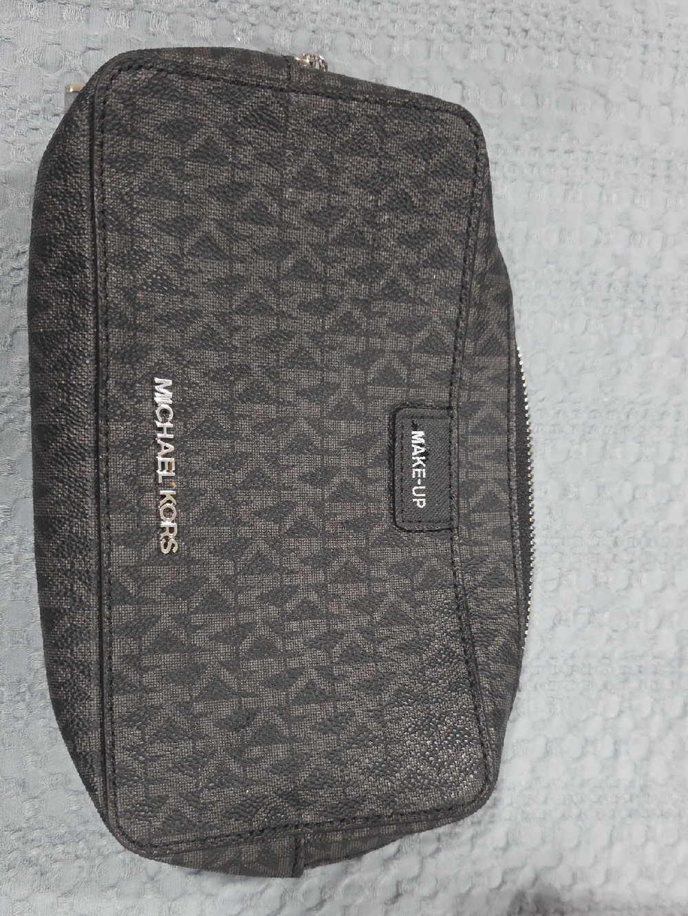 Michael Kors Black Logo-Pattern Makeup Toiletry Bag
